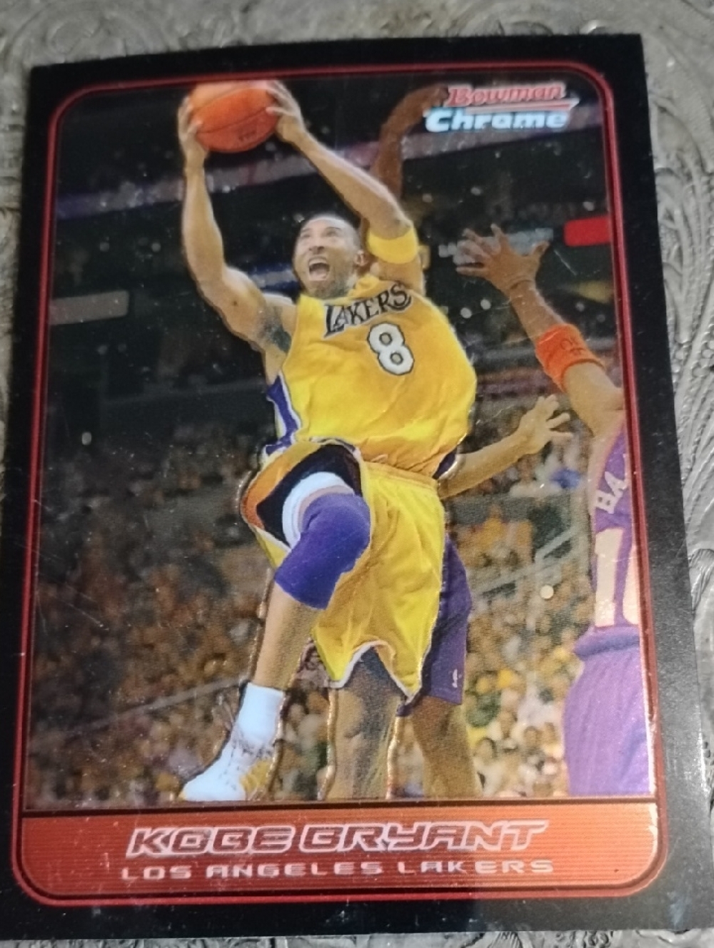 Kobe Bryant Rookie Los Angeles Lakers Bowman Chrome Card - Yellow/Purple